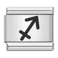 Charm Symbole Sagittaire Noir sur Argent — photo du produit