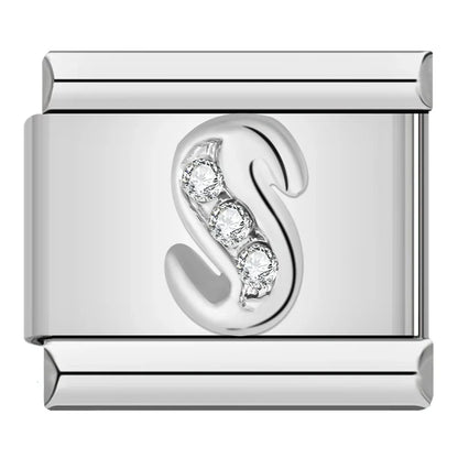 Silver Letter Charm Collection Vol. 2 — 9mm Italian Bracelet