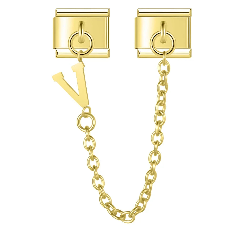 Silver & Gold Letter Charm Collection — 9mm Italian Bracelet