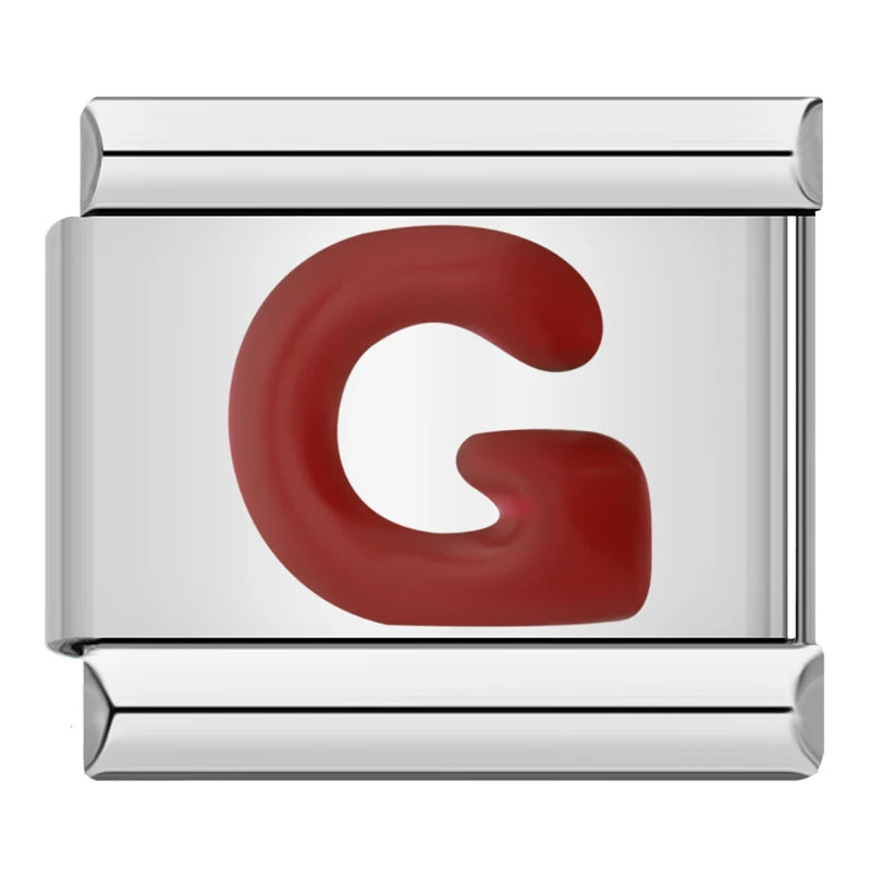 Red Letter Charm Collection — 9mm Italian Bracelet