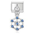 Charm pendentif Flocon Argenté et Pierres Bleues — photo du produit
