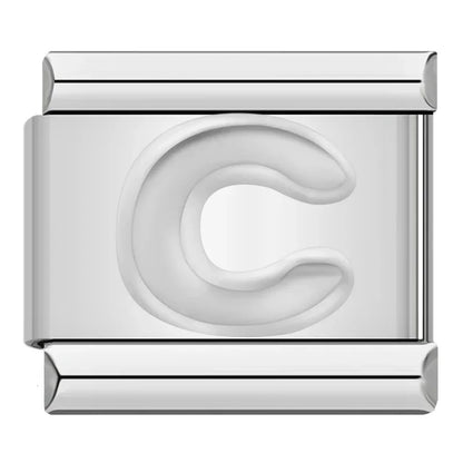 Silver Italic Letter Charm Collection — 9mm Italian Bracelet
