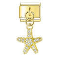 Charm pendentif Étoile de Mer Dorée Pavée — photo du produit