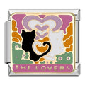 Charm The Lovers et Cœurs Roses sur Fond Coloré — photo du produit