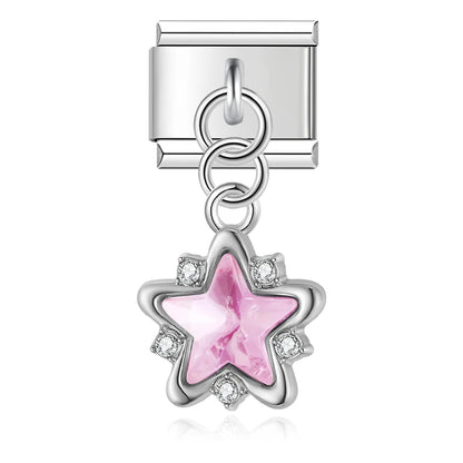 Crystal Star Dangle Charm — 9mm Italian Bracelet