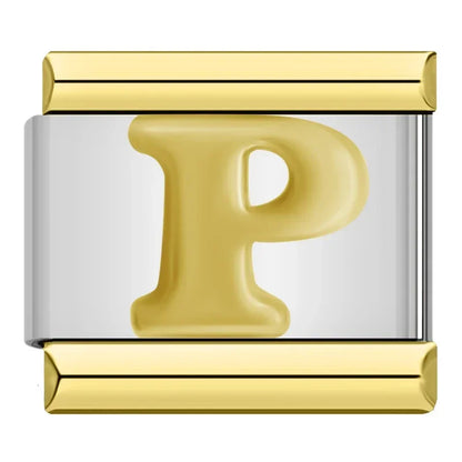 Gold Letter Charm Collection — 9mm Italian Bracelet