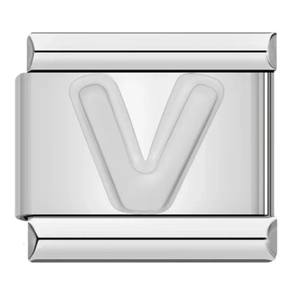 Silver Italic Letter Charm Collection — 9mm Italian Bracelet