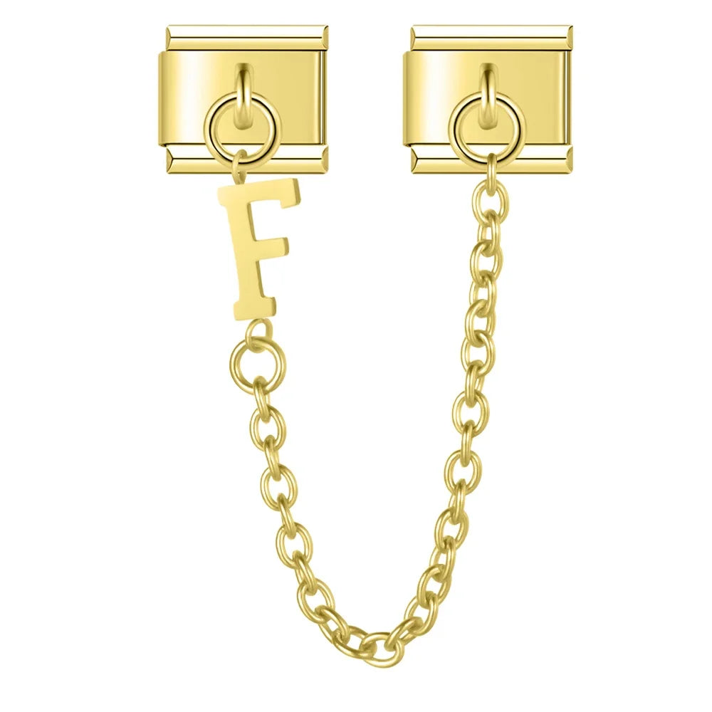 Silver & Gold Letter Charm Collection — 9mm Italian Bracelet