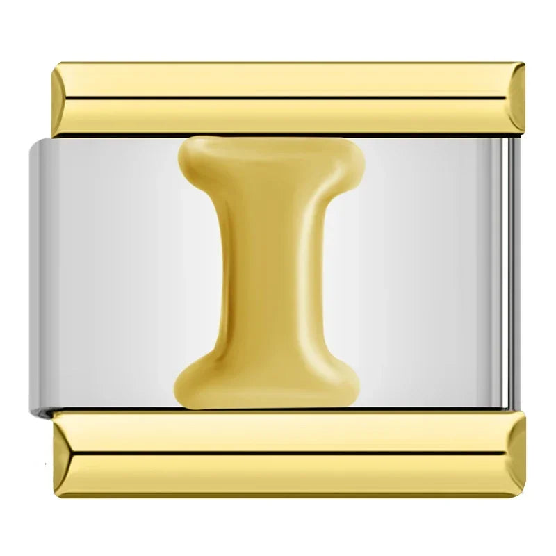 Gold Letter Charm Collection — 9mm Italian Bracelet