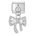 Charm pendentif Nœud Argenté Pavé — photo du produit