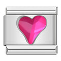 Charm Cœur Fuchsia Argenté — photo du produit