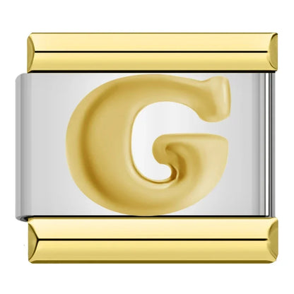 Gold Letter Charm Collection — 9mm Italian Bracelet
