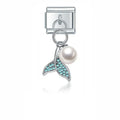 Charm pendentif Queue de Sirène Bleue et Perle — photo du produit