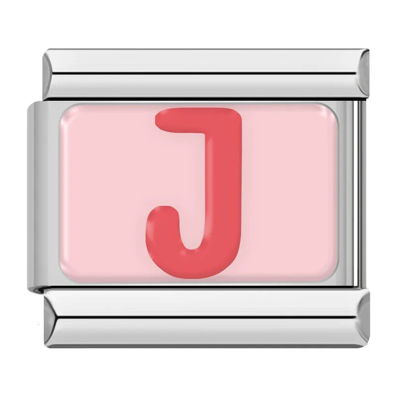 Red Colorful Letter Charm Collection — 9mm Italian Bracelet