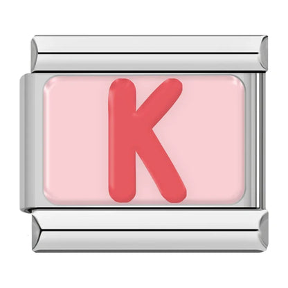 Red Colorful Letter Charm Collection — 9mm Italian Bracelet
