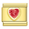 Charm Cœur Rouge et Cristal Doré — photo du produit