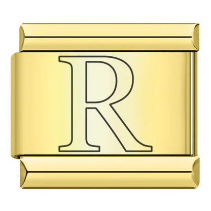 Gold Letter Charm Collection Vol. 2 — 9mm Italian Bracelet