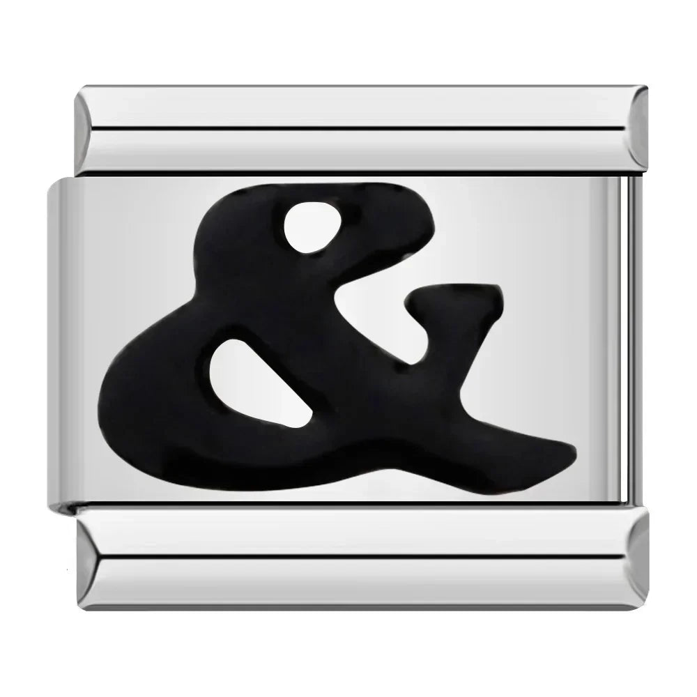 Black Letter Charm Collection — 9mm Italian Bracelet