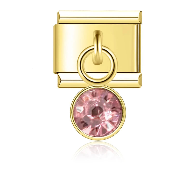 CZ Birthstone Charm Collection — 9mm Italian Bracelet