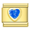 Charm Cœur Bleu et Cristal Doré — photo du produit
