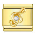 Charm Clé de Sol Dorée et Cristal — photo du produit