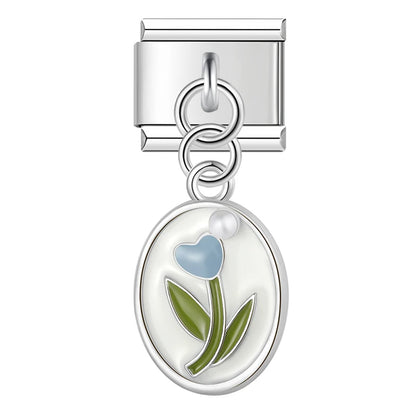 Tulip Ellipse Charm Collection — 9mm Italian Bracelet