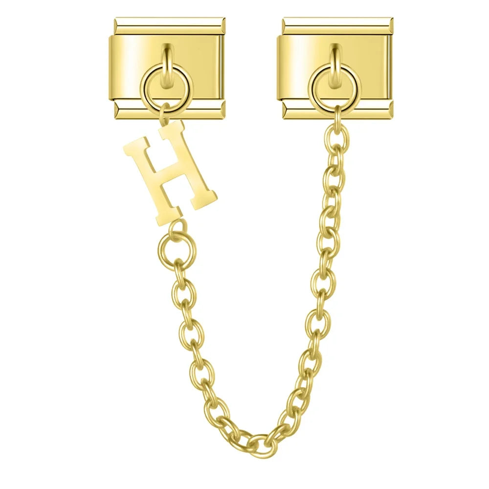 Silver & Gold Letter Charm Collection — 9mm Italian Bracelet