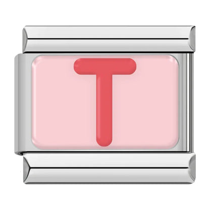 Red Colorful Letter Charm Collection — 9mm Italian Bracelet
