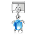 Charm pendentif Tortue Argentée à Pierre Bleu Ciel — photo du produit