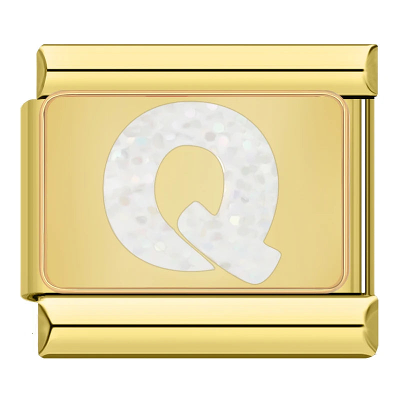 Gold Letter Charm Collection — 9mm Italian Bracelet