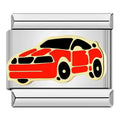 Charm Voiture Rouge Sport sur Fond Blanc — Voyage II — photo du produit