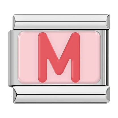 Red Colorful Letter Charm Collection — 9mm Italian Bracelet