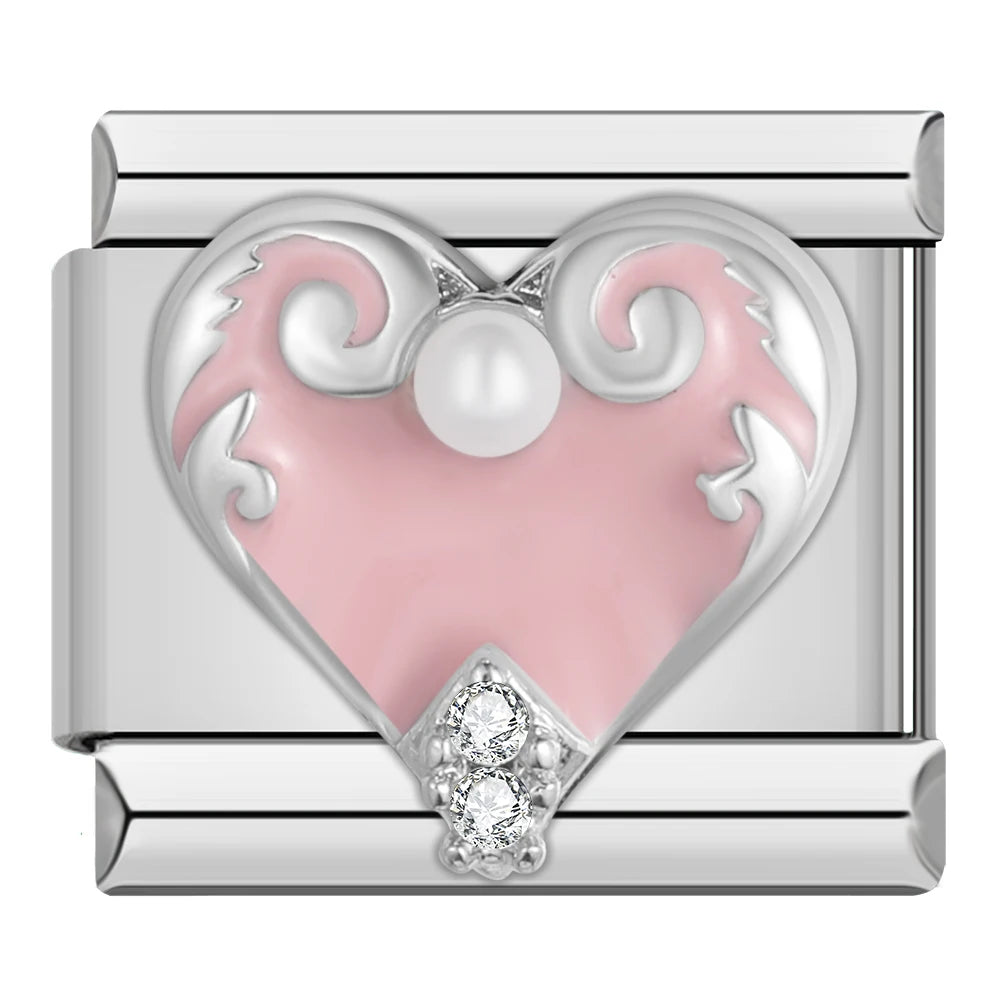 Rainbow Crown CZ Charm Collection — 9mm Italian Bracelet