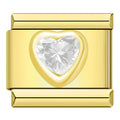 Charm Cœur Transparent et Cristal Doré — photo du produit