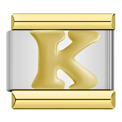 Gold Letter Charm Collection — 9mm Italian Bracelet