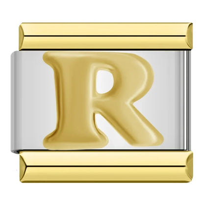 Gold Letter Charm Collection — 9mm Italian Bracelet