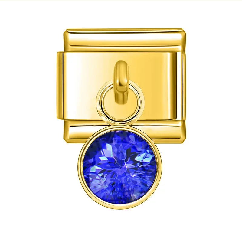 Gold Birthstone Charm Collection — 9mm Italian Bracelet