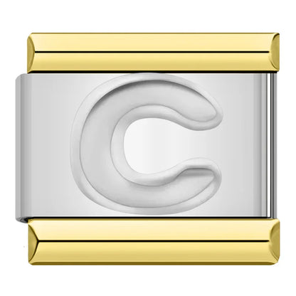 Letter Charm Collection Silver Gold — 9mm Italian Bracelet