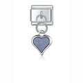 Charm pendentif Cœur Bleu Nuit Argenté — photo du produit