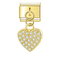 Charm pendentif Cœur Pavé Doré — photo du produit
