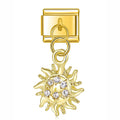 Charm pendentif Soleil Doré et Cristaux — photo du produit