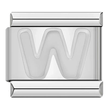 Silver Italic Letter Charm Collection — 9mm Italian Bracelet