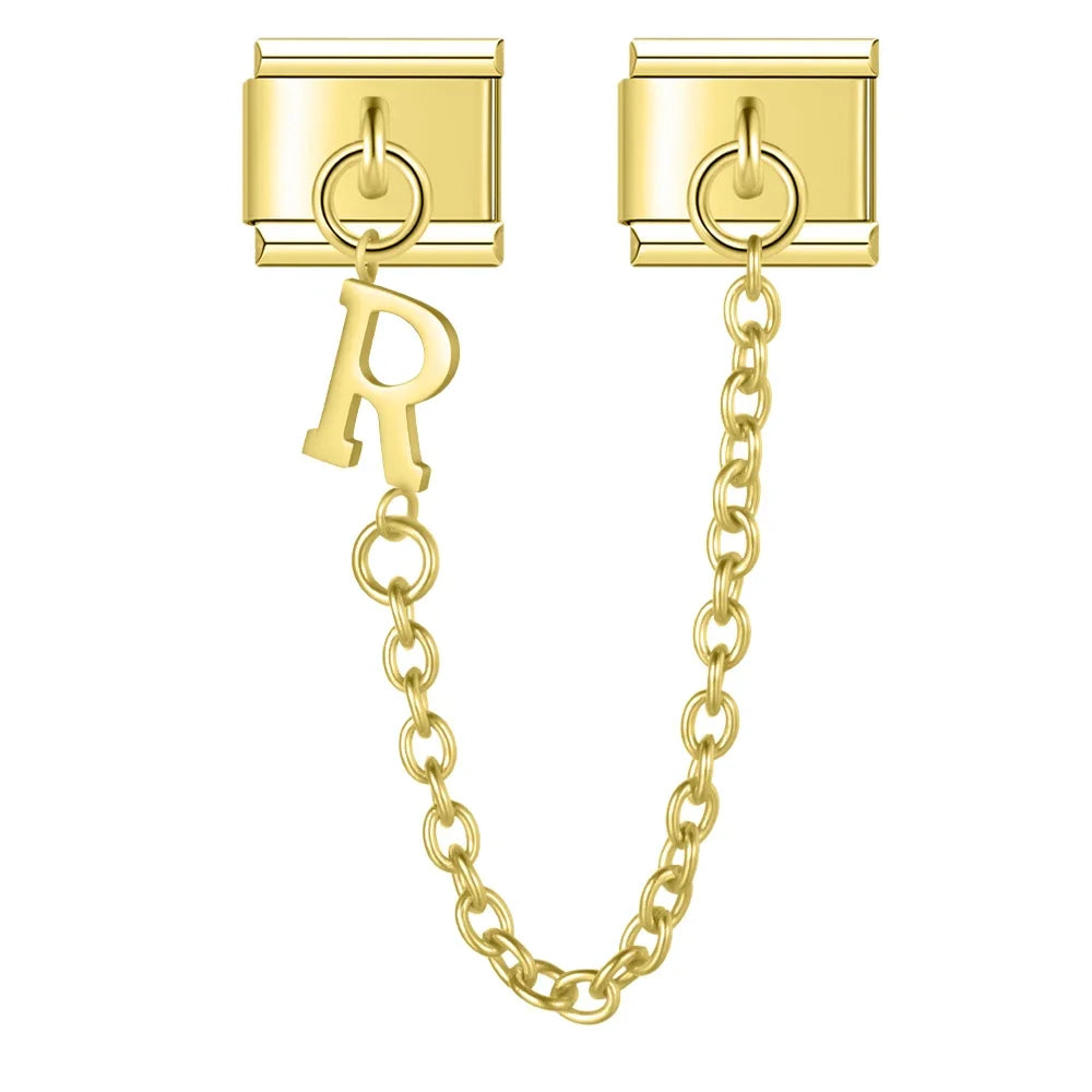 Silver & Gold Letter Charm Collection — 9mm Italian Bracelet