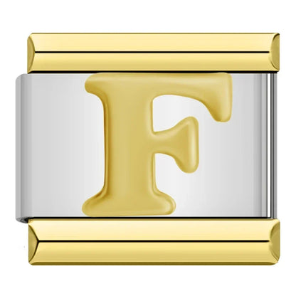 Gold Letter Charm Collection — 9mm Italian Bracelet
