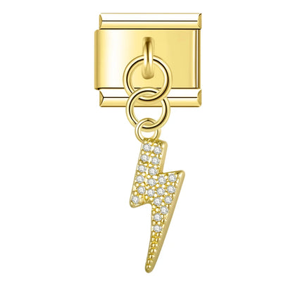 Moon & Lightning Charm Collection — 9mm Italian Bracelet