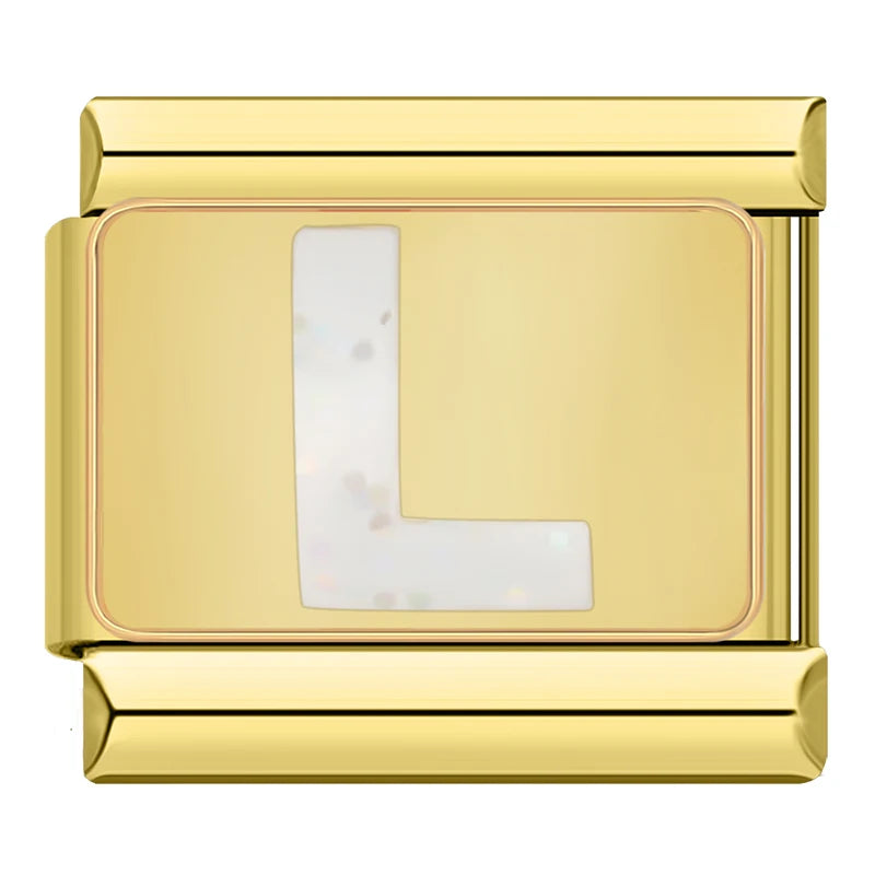Gold Letter Charm Collection — 9mm Italian Bracelet