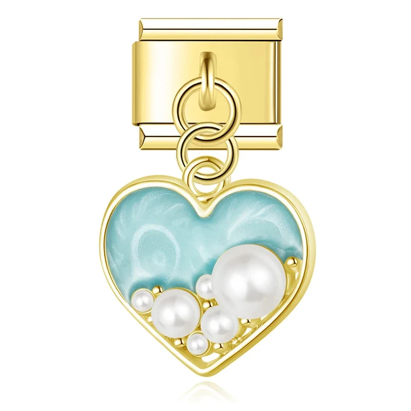 Charm Fleur et Cœur Dorés - DJ1471 NO 12