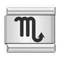 Charm Symbole Scorpion Noir sur Argent — photo du produit