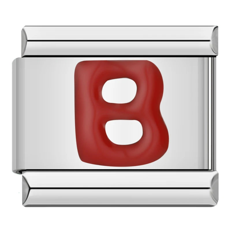 Red Letter Charm Collection — 9mm Italian Bracelet