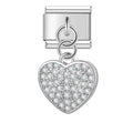 Charm pendentif Cœur Pavé Argenté — photo du produit